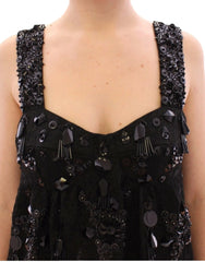 Dolce & Gabbana Black floral crystal embedded dress - Dresses