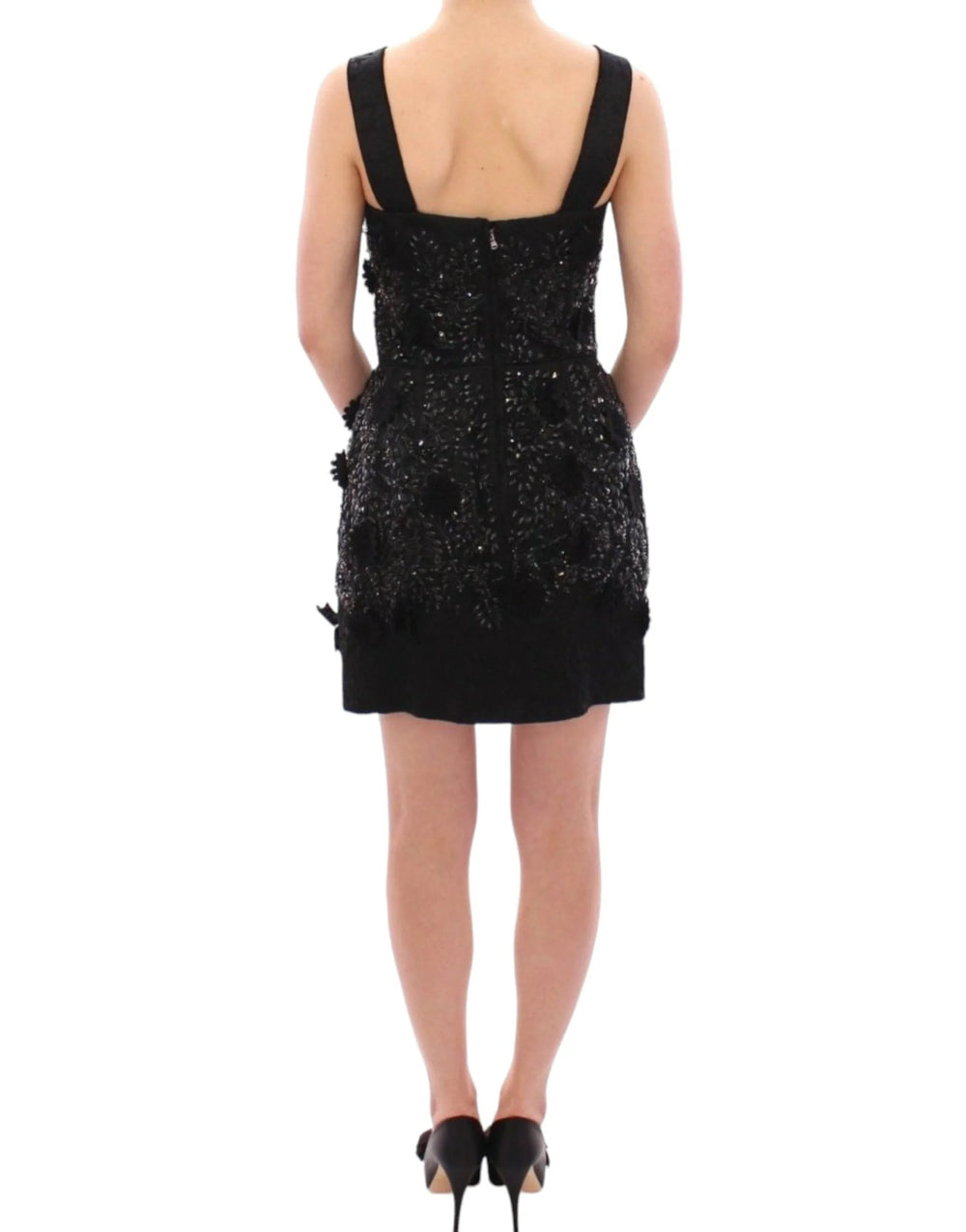 Dolce & Gabbana Black floral crystal embedded dress - IT40|S - Dresses