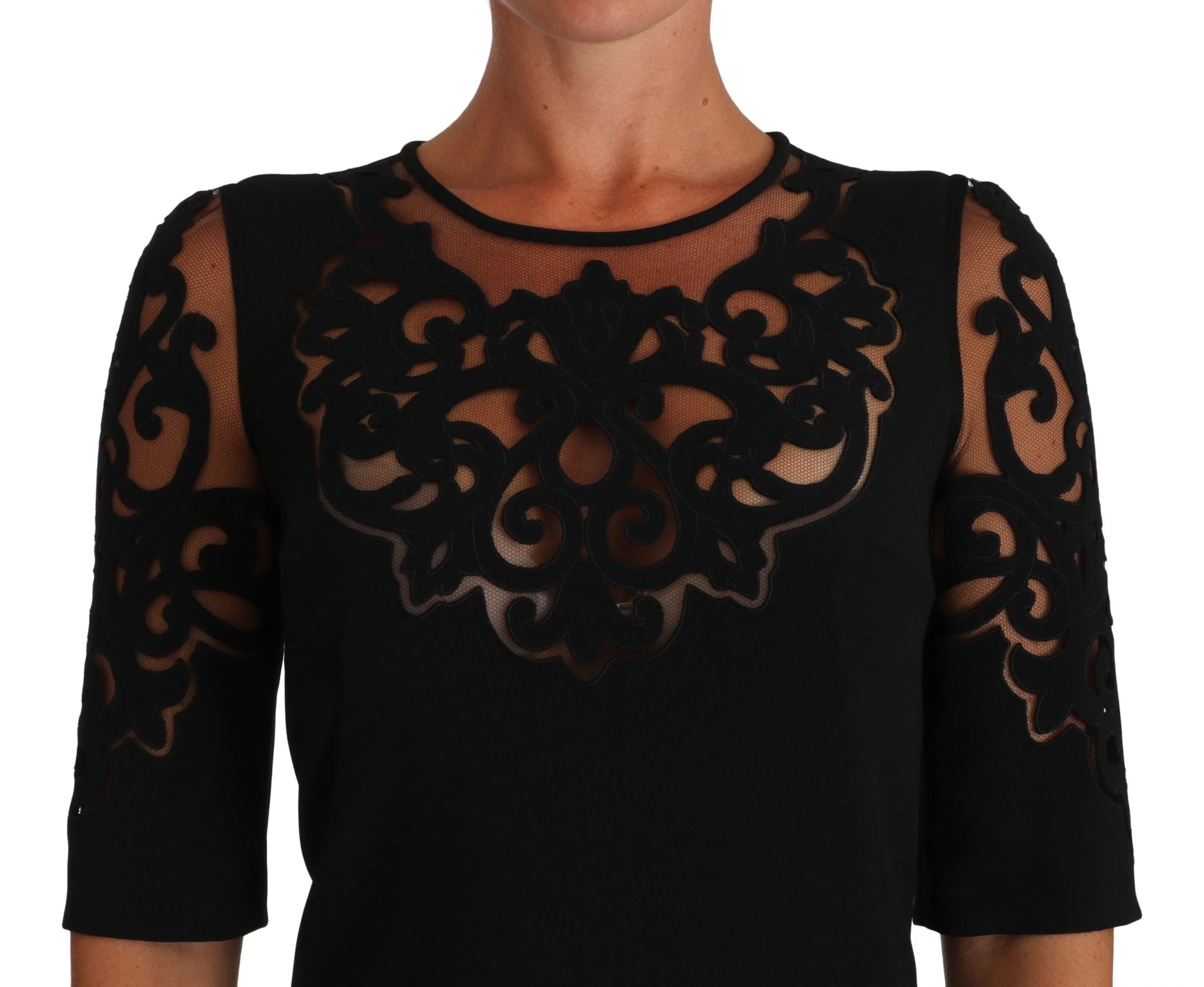 Dolce & Gabbana Black Floral Cut Out Pattern Coctail Dress - IT36|XXS - Dresses