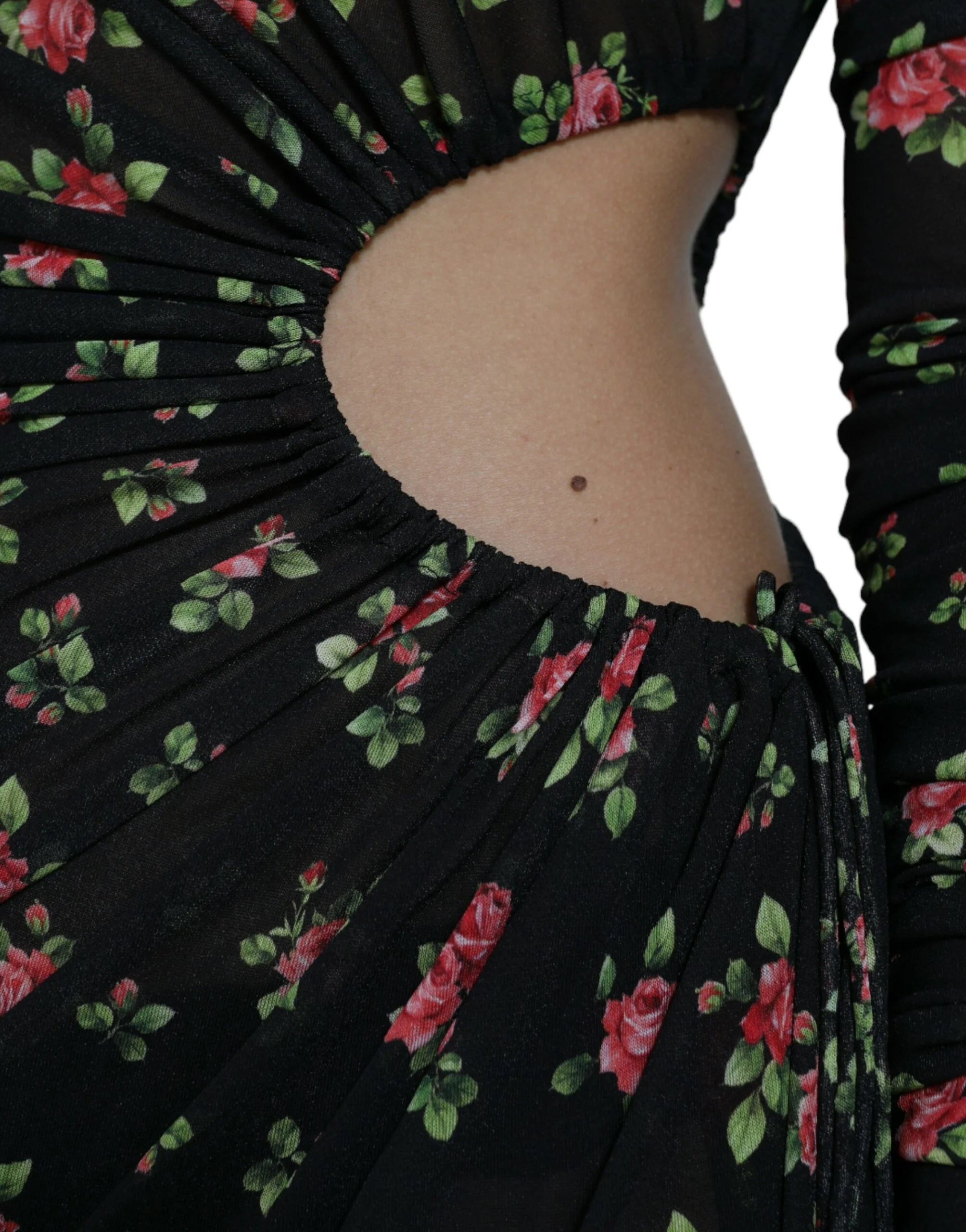 Dolce & Gabbana Black Floral Cut Out Sheath Long Maxi Dress - IT40|S - Dresses