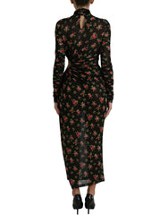 Dolce & Gabbana Black Floral Cut Out Sheath Long Maxi Dress - IT40|S - Dresses