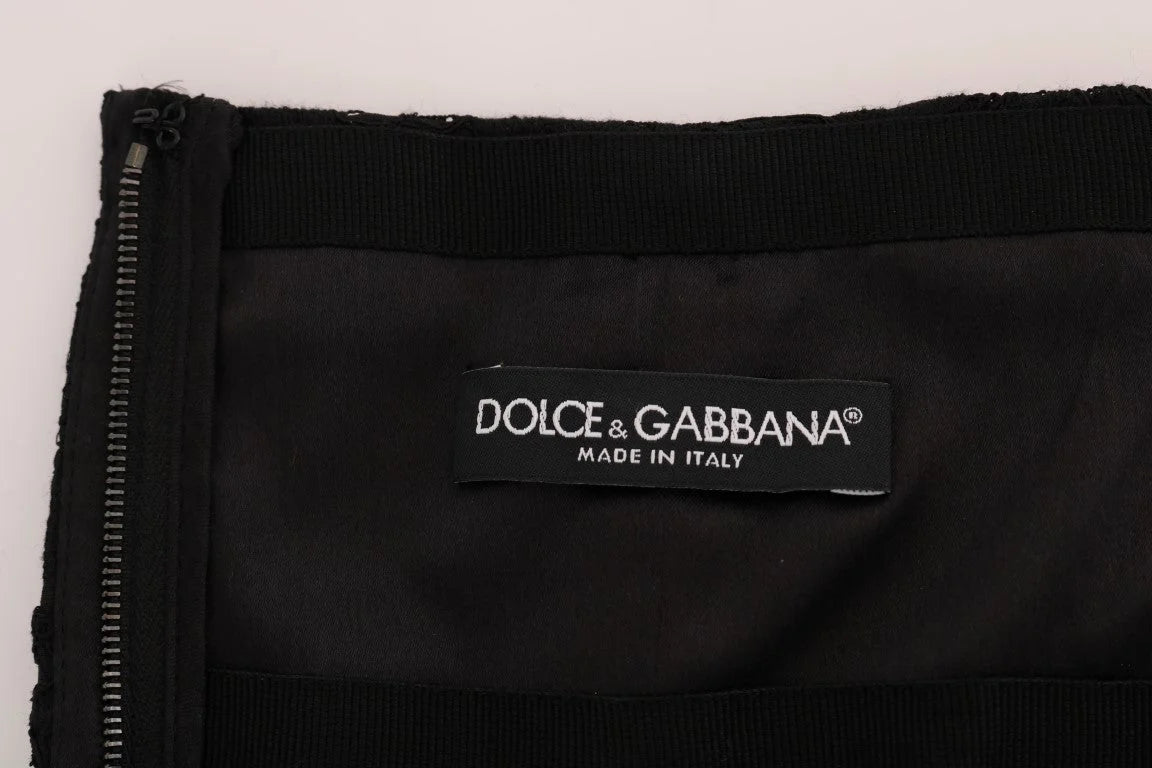 Dolce & Gabbana Black Floral Cutout Lace A-Line Skirt - IT36 | XS - Skirts