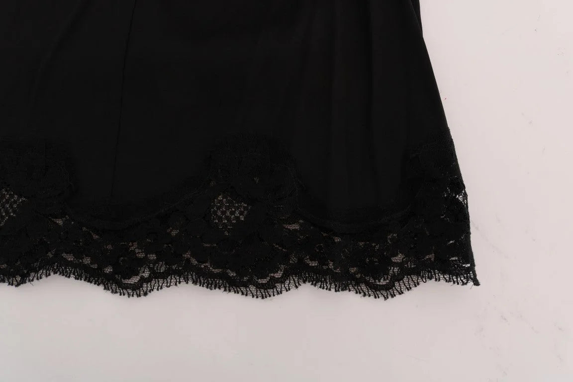 Dolce & Gabbana Black Floral Cutout Lace A-Line Skirt - IT36 | XS - Skirts
