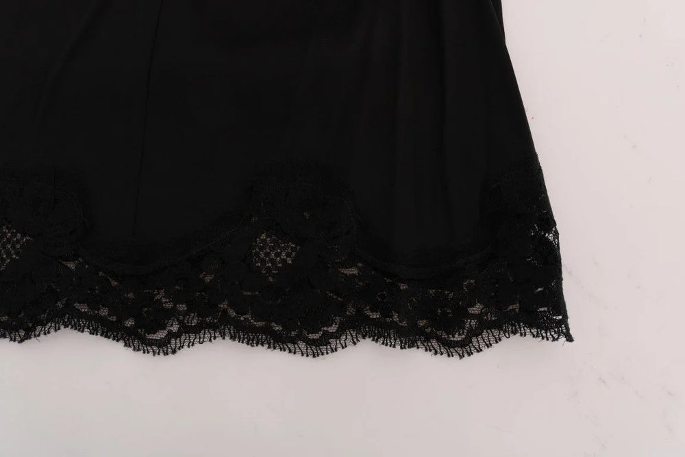 Dolce & Gabbana Black Floral Cutout Lace A-Line Skirt - IT36 | XS - Skirts