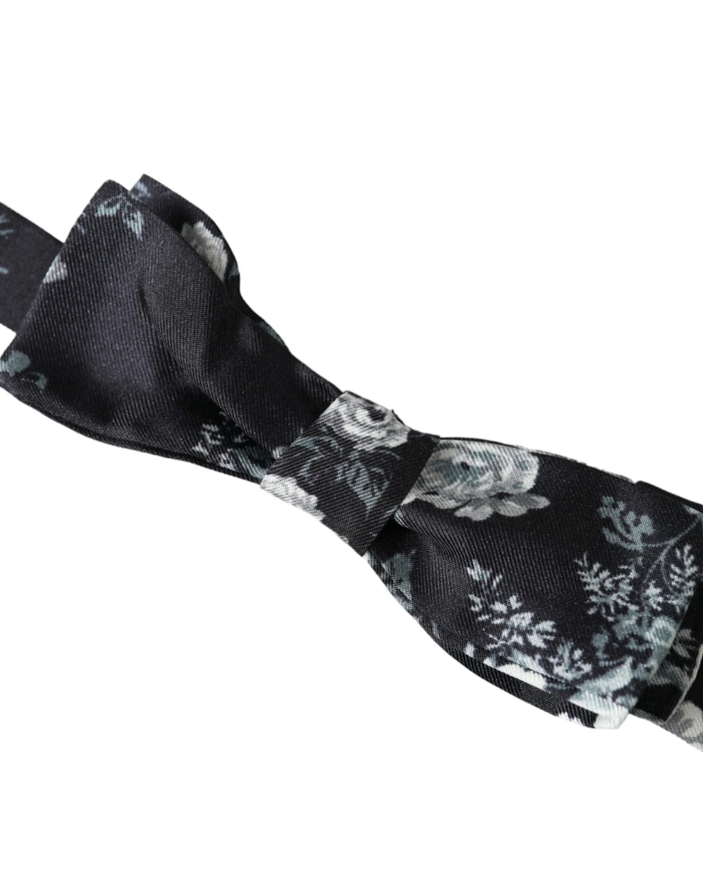 Dolce & Gabbana Black Floral Fantasy Adjustable Neck Men Bow Tie - Neckties