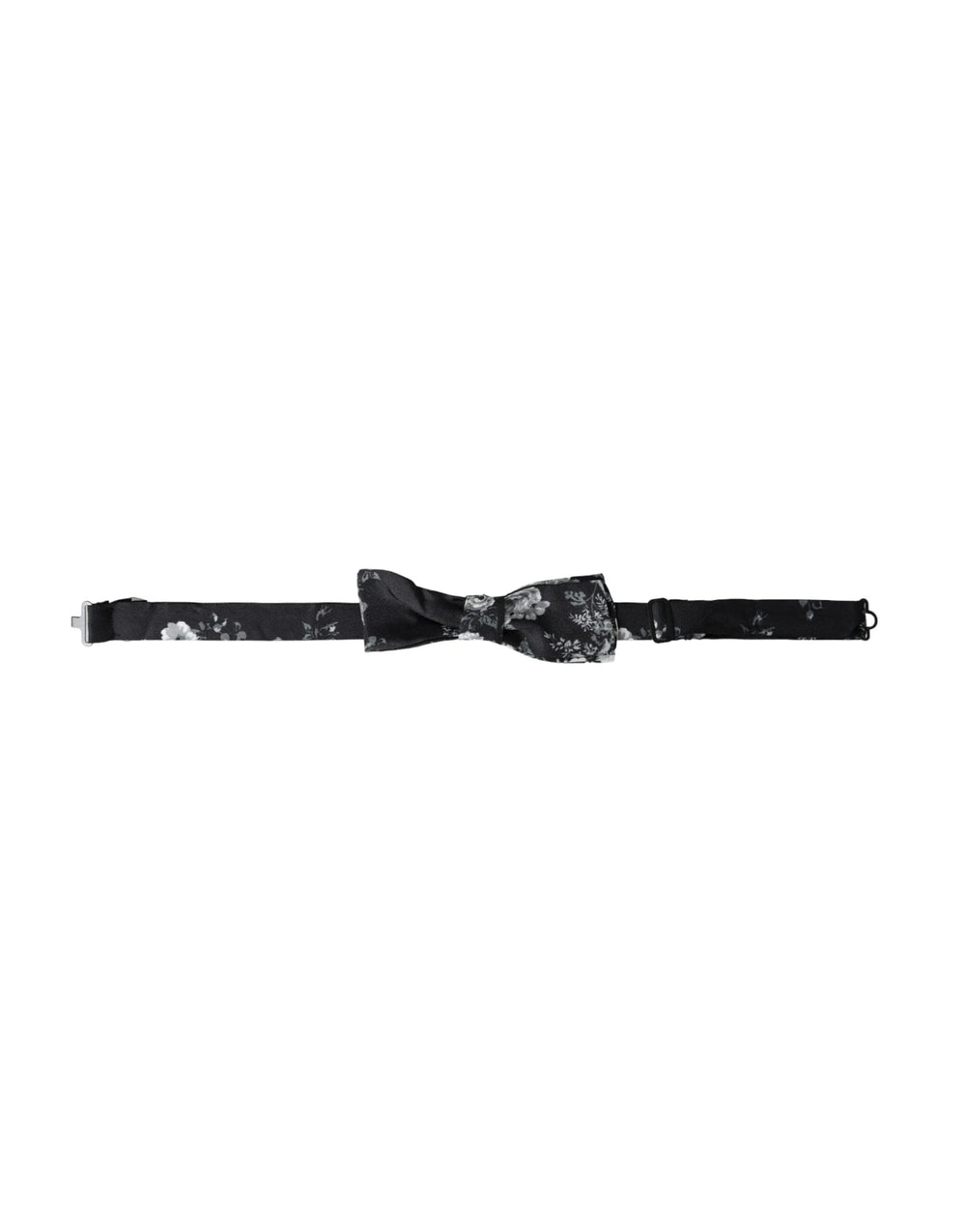 Dolce & Gabbana Black Floral Fantasy Adjustable Neck Men Bow Tie - Neckties