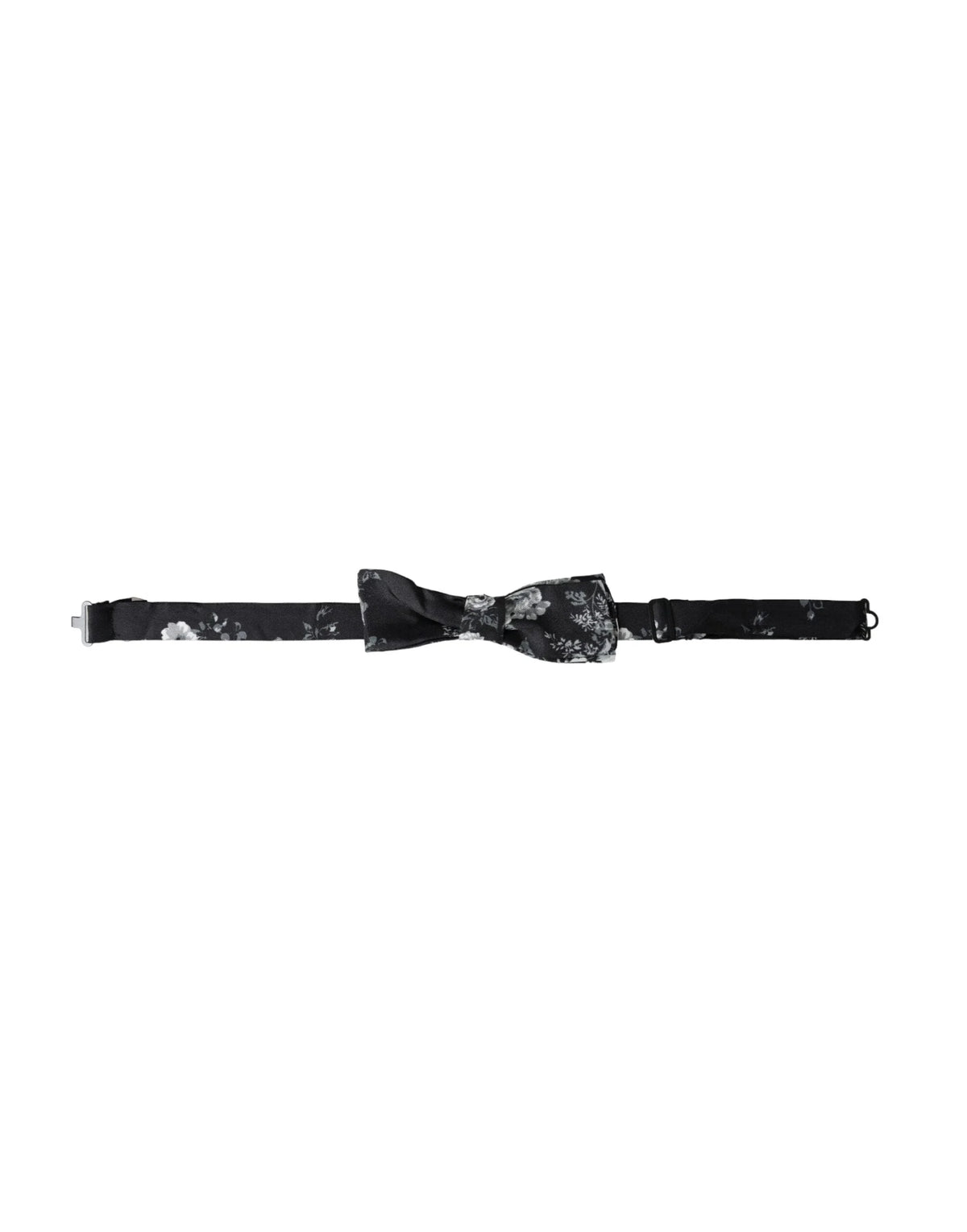 Dolce & Gabbana Black Floral Fantasy Adjustable Neck Men Bow Tie - Neckties