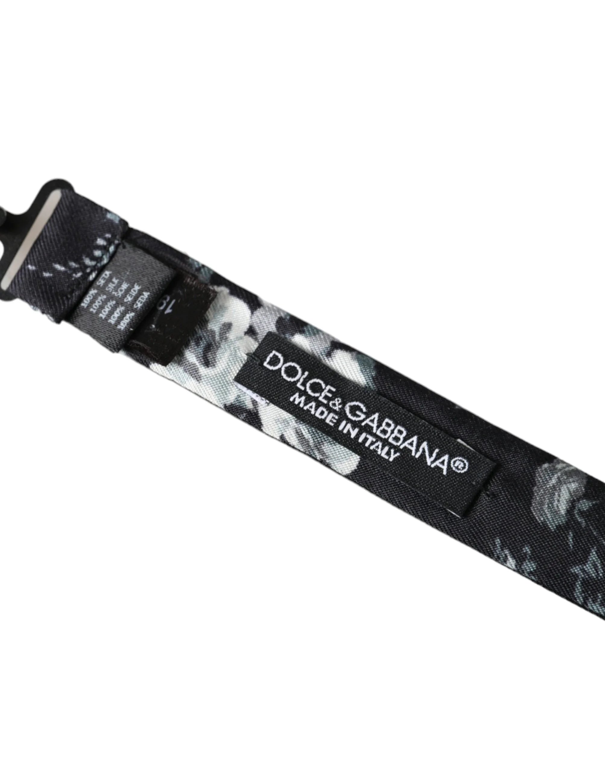 Dolce & Gabbana Black Floral Fantasy Adjustable Neck Men Bow Tie - Neckties
