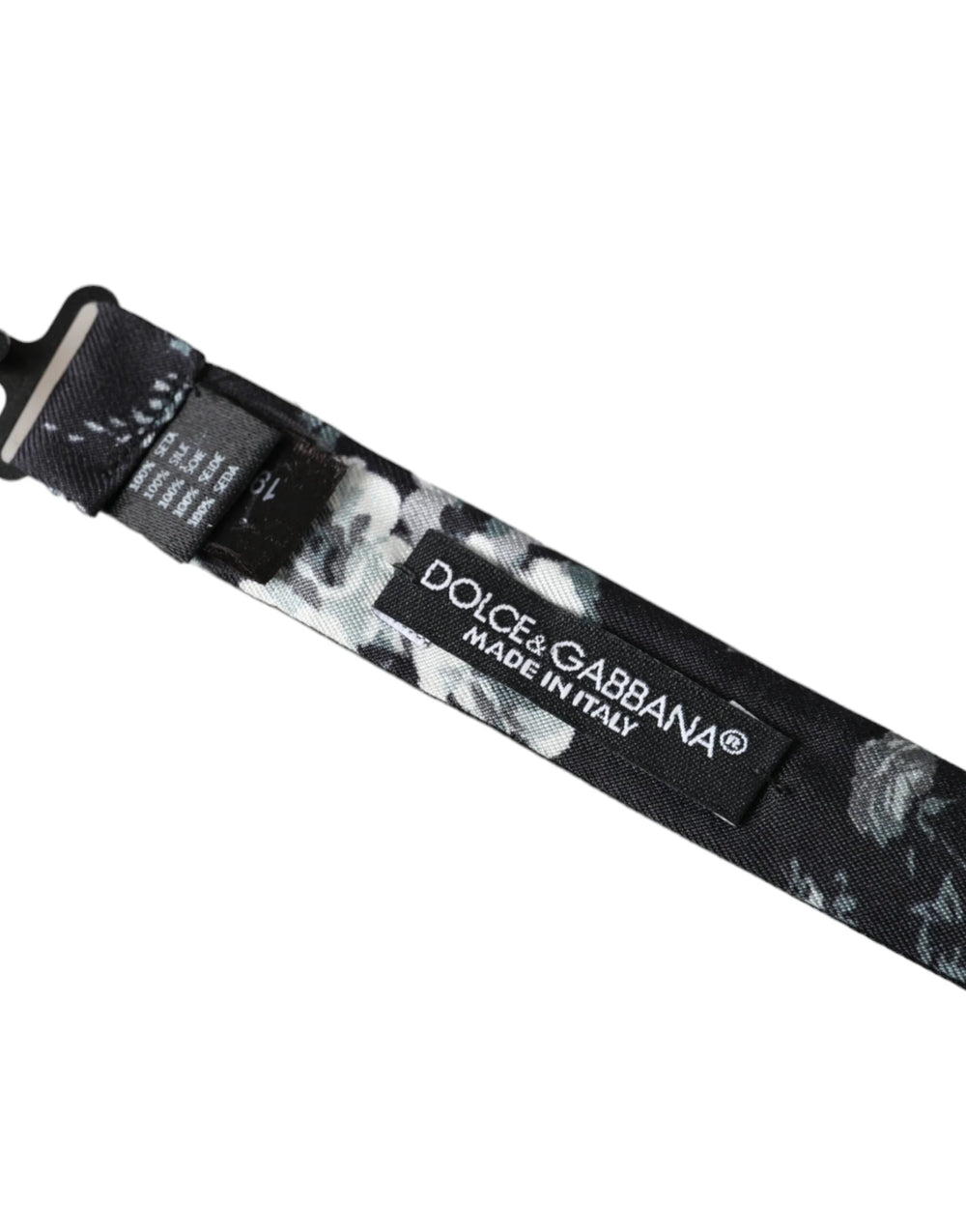 Dolce & Gabbana Black Floral Fantasy Adjustable Neck Men Bow Tie - Neckties