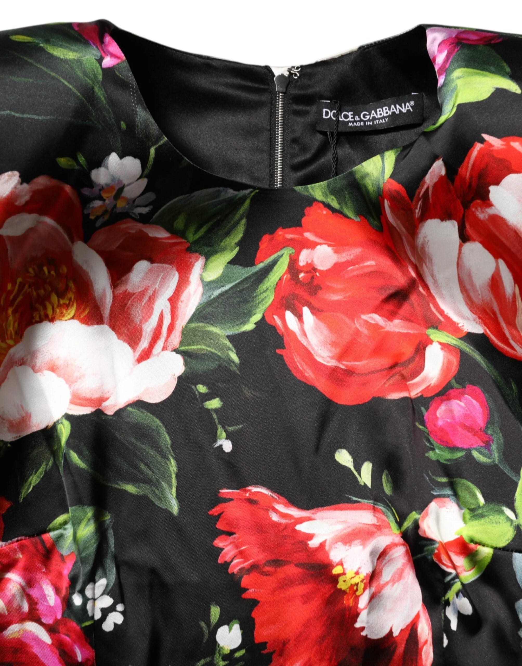 Dolce & Gabbana Black Floral Fiori Pittorici Mini Bodycon Dress - Dresses