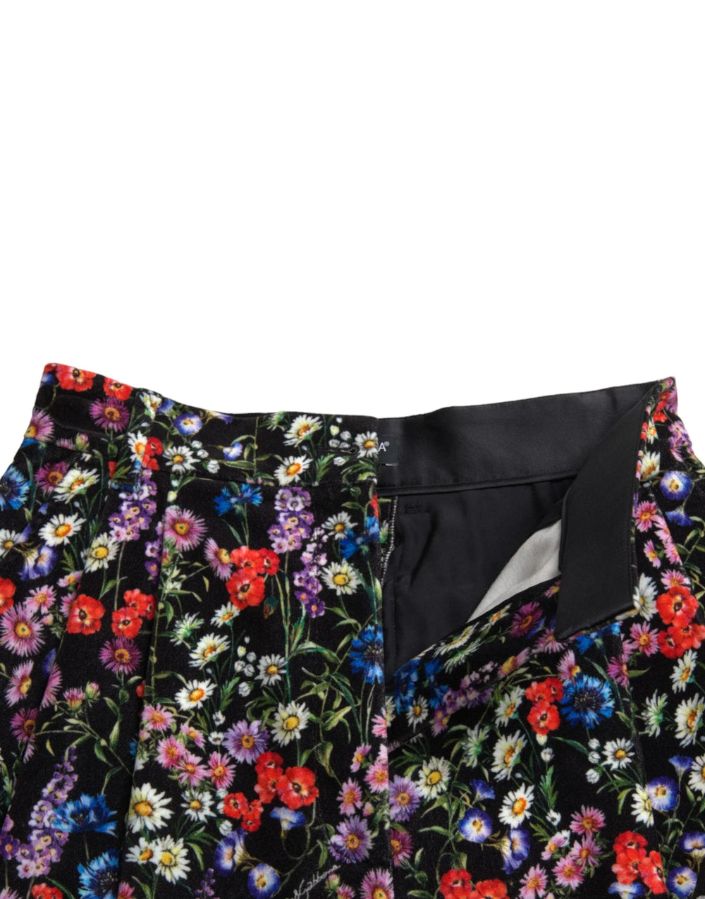 Dolce & Gabbana Black Floral High Waist Hot Pants Shorts - IT40|S - Short Trousers