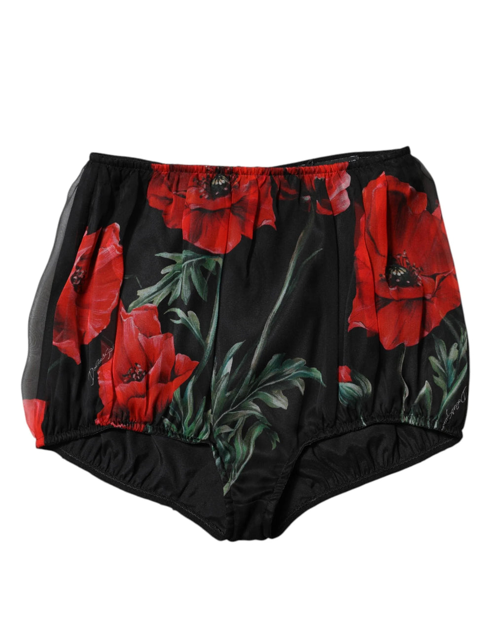 Dolce & Gabbana Black Floral High Waist Women Hot Pants Shorts - IT40|S - Short Trousers