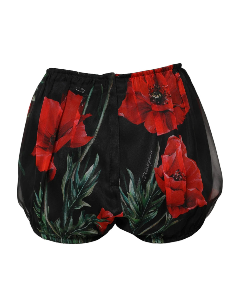 Dolce & Gabbana Black Floral High Waist Women Hot Pants Shorts - IT40|S - Short Trousers