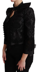 Dolce & Gabbana Black Floral Jacquard Blazer Silk Jacket - IT38|XS - Sport Jackets