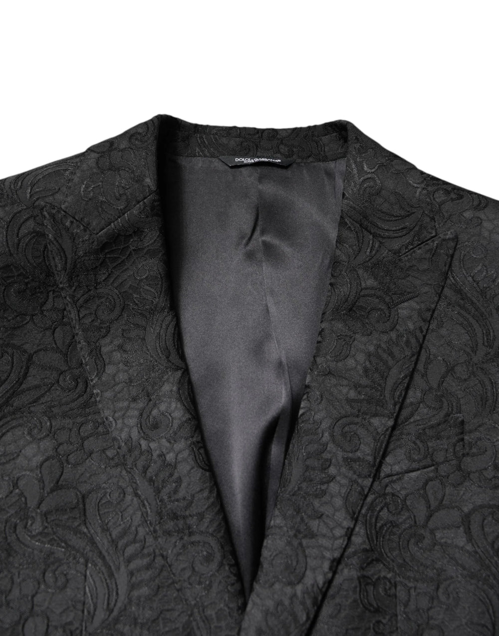 Dolce & Gabbana Black Floral Jacquard Coat Jacket Blazer - IT46 | S - Sport Jackets