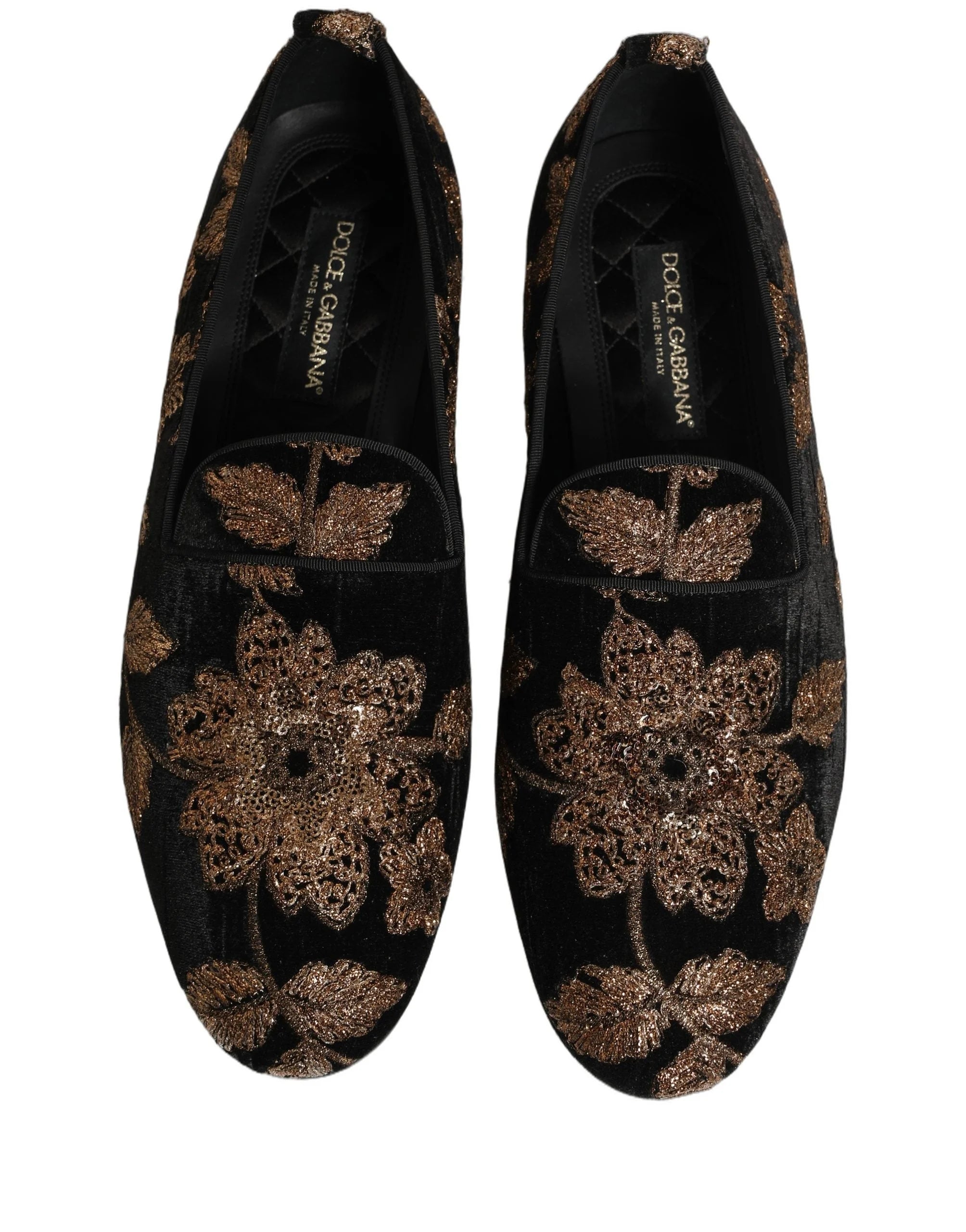 Dolce & Gabbana Zapatos mocasines de vestir con estampado floral jacquard negro