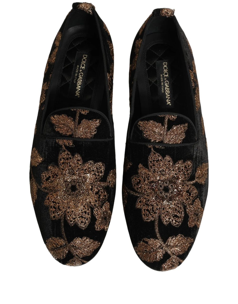 Dolce & Gabbana Zapatos mocasines de vestir con estampado floral jacquard negro
