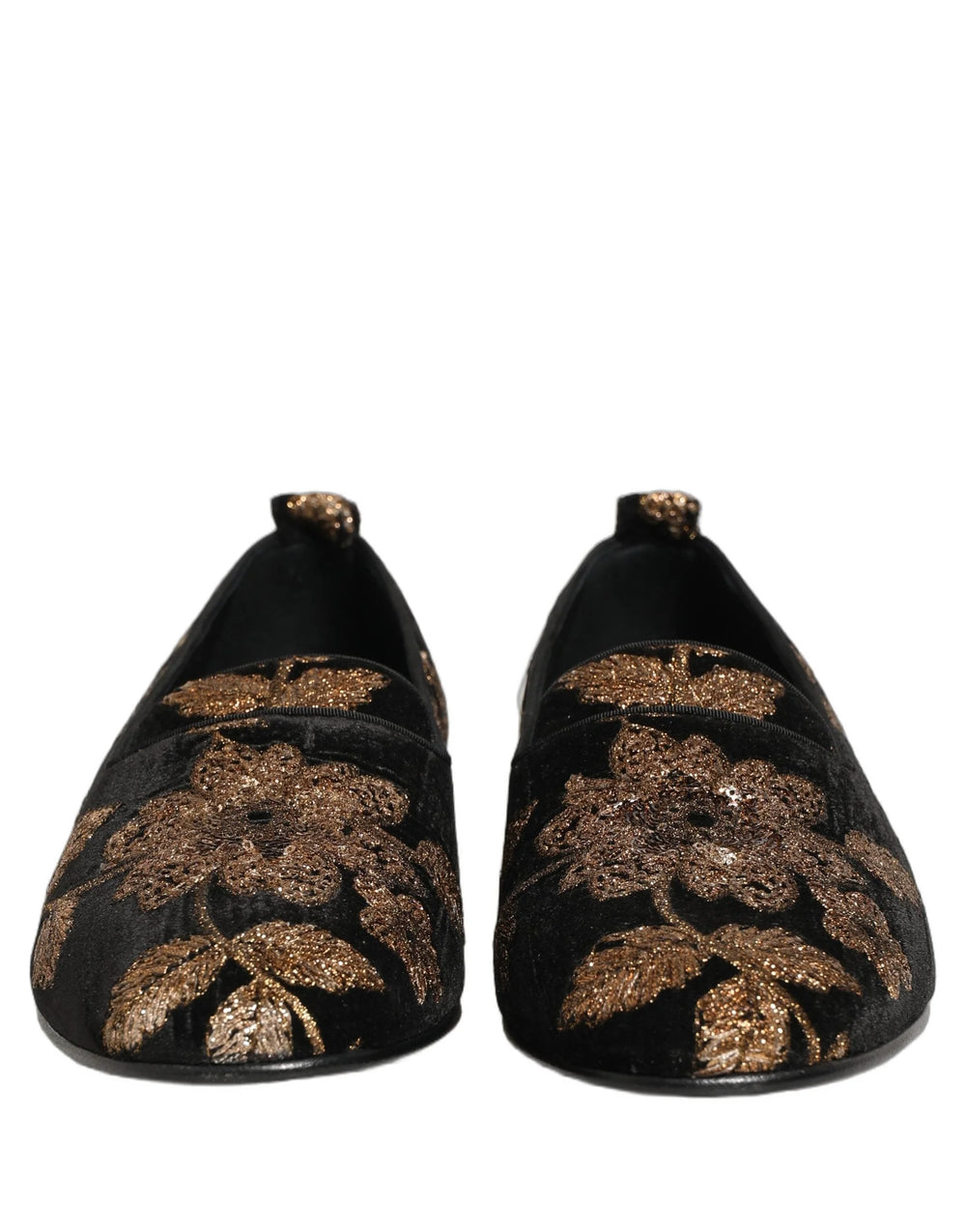 Dolce & Gabbana Zapatos mocasines de vestir con estampado floral jacquard negro