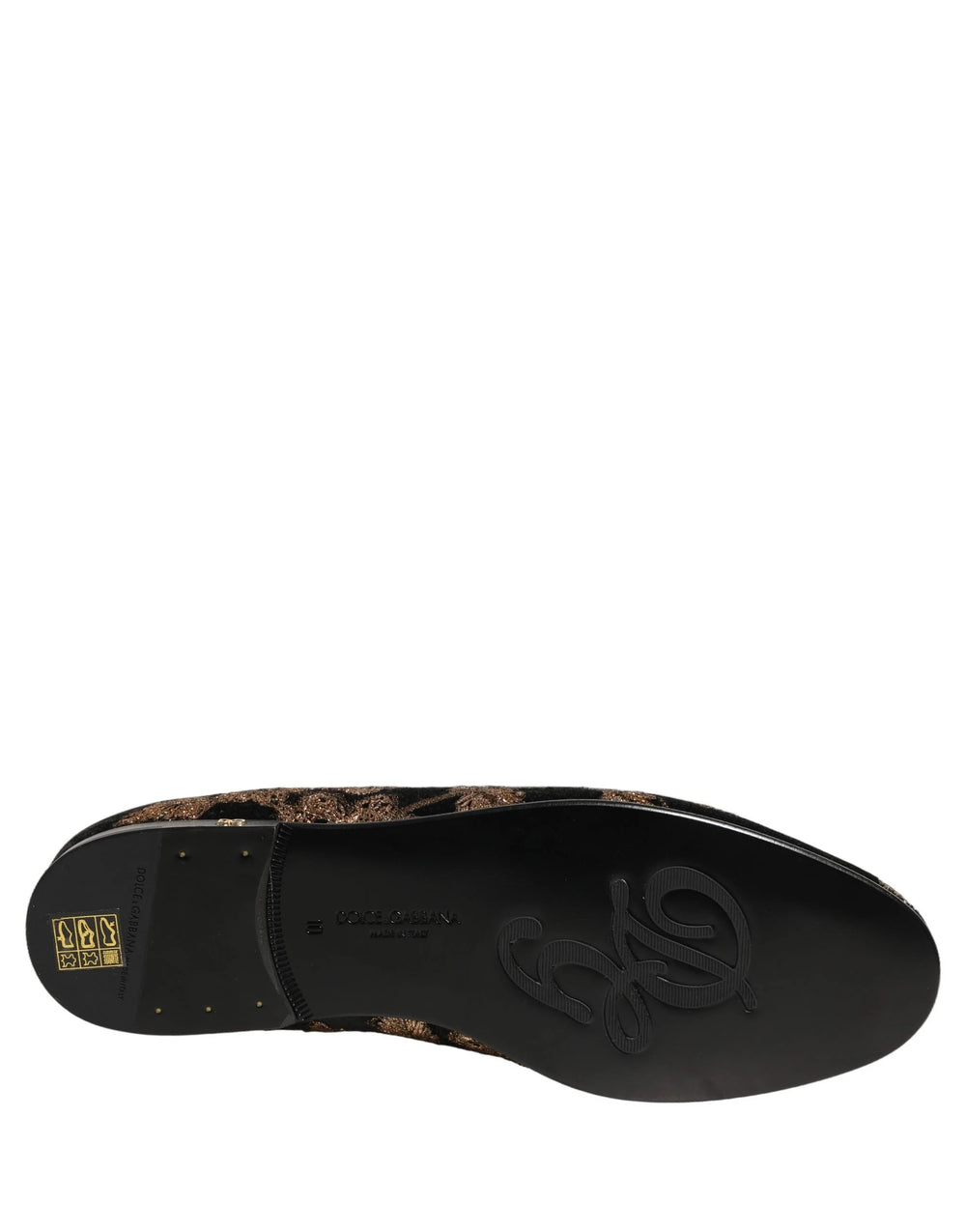 Dolce & Gabbana Zapatos mocasines de vestir con estampado floral jacquard negro
