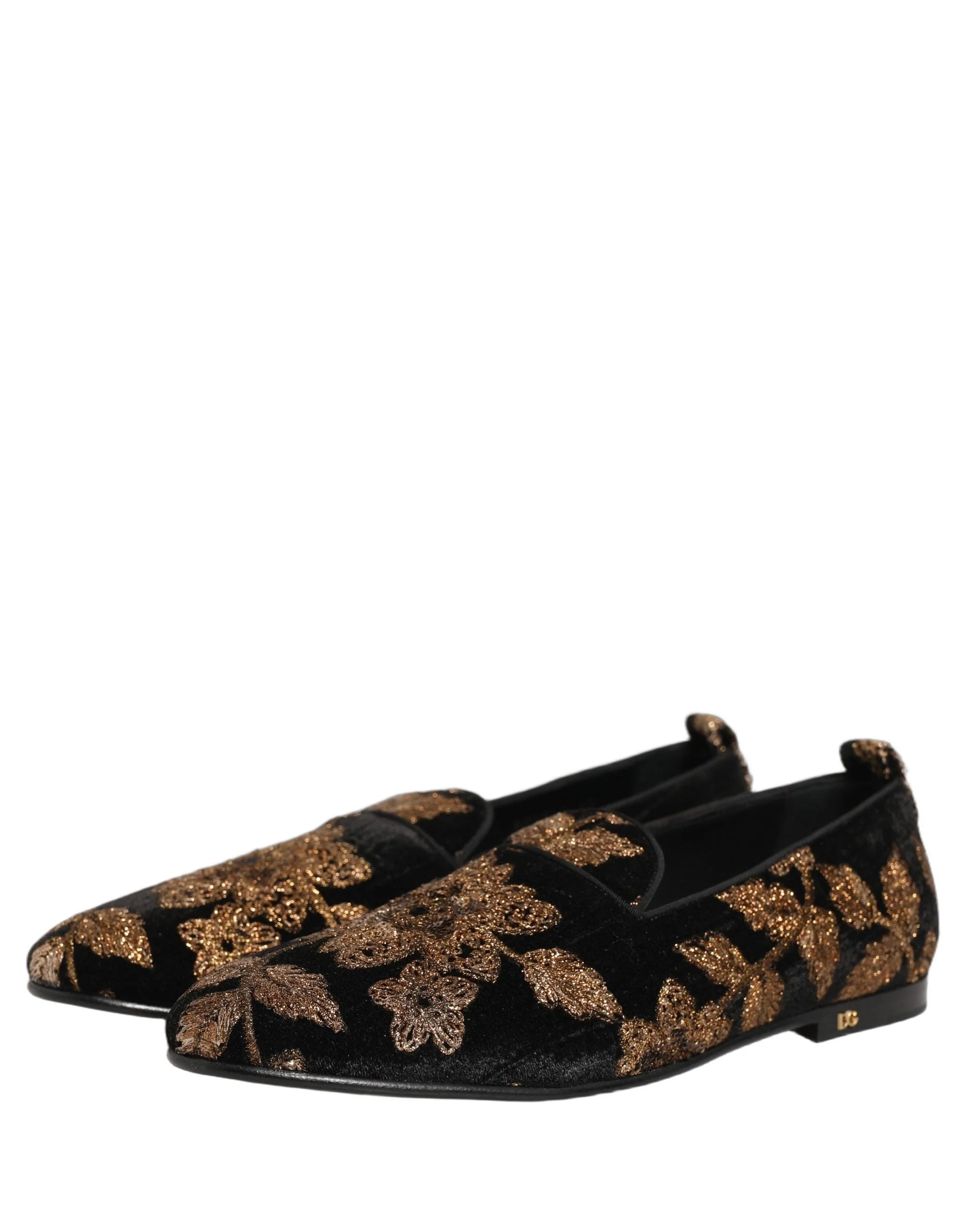 Dolce & Gabbana Zapatos mocasines de vestir con estampado floral jacquard negro