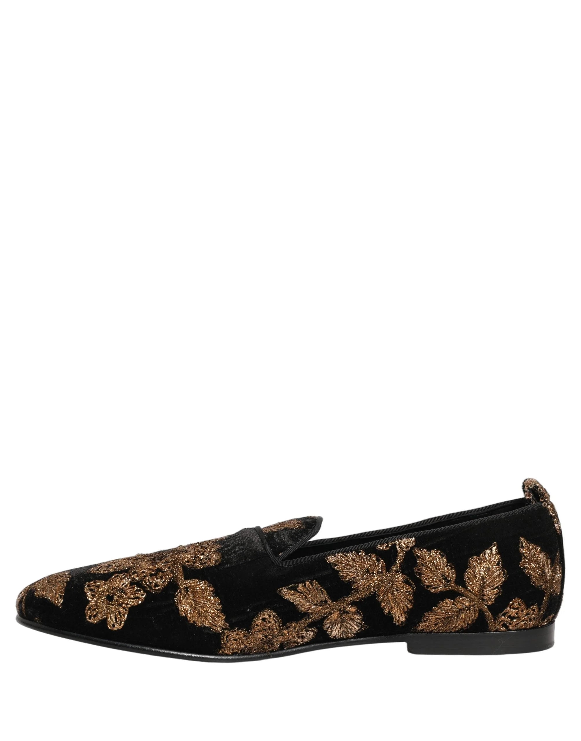 Dolce & Gabbana Zapatos mocasines de vestir con estampado floral jacquard negro
