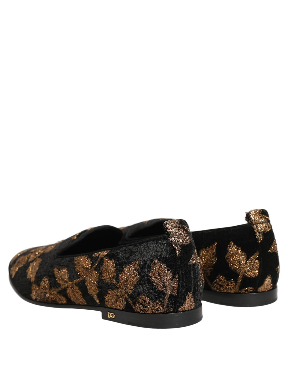 Dolce & Gabbana Zapatos mocasines de vestir con estampado floral jacquard negro