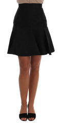 Dolce & Gabbana Black Floral Jacquard Silk A-Line Skirt - IT36 | XS - Skirts