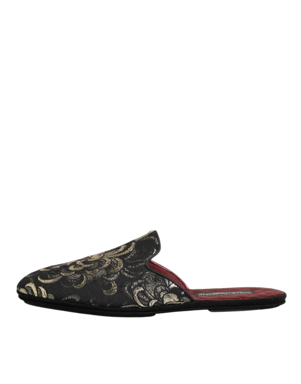 Dolce & Gabbana Black Floral Jacquard Slides Slippers Shoes - Sandals