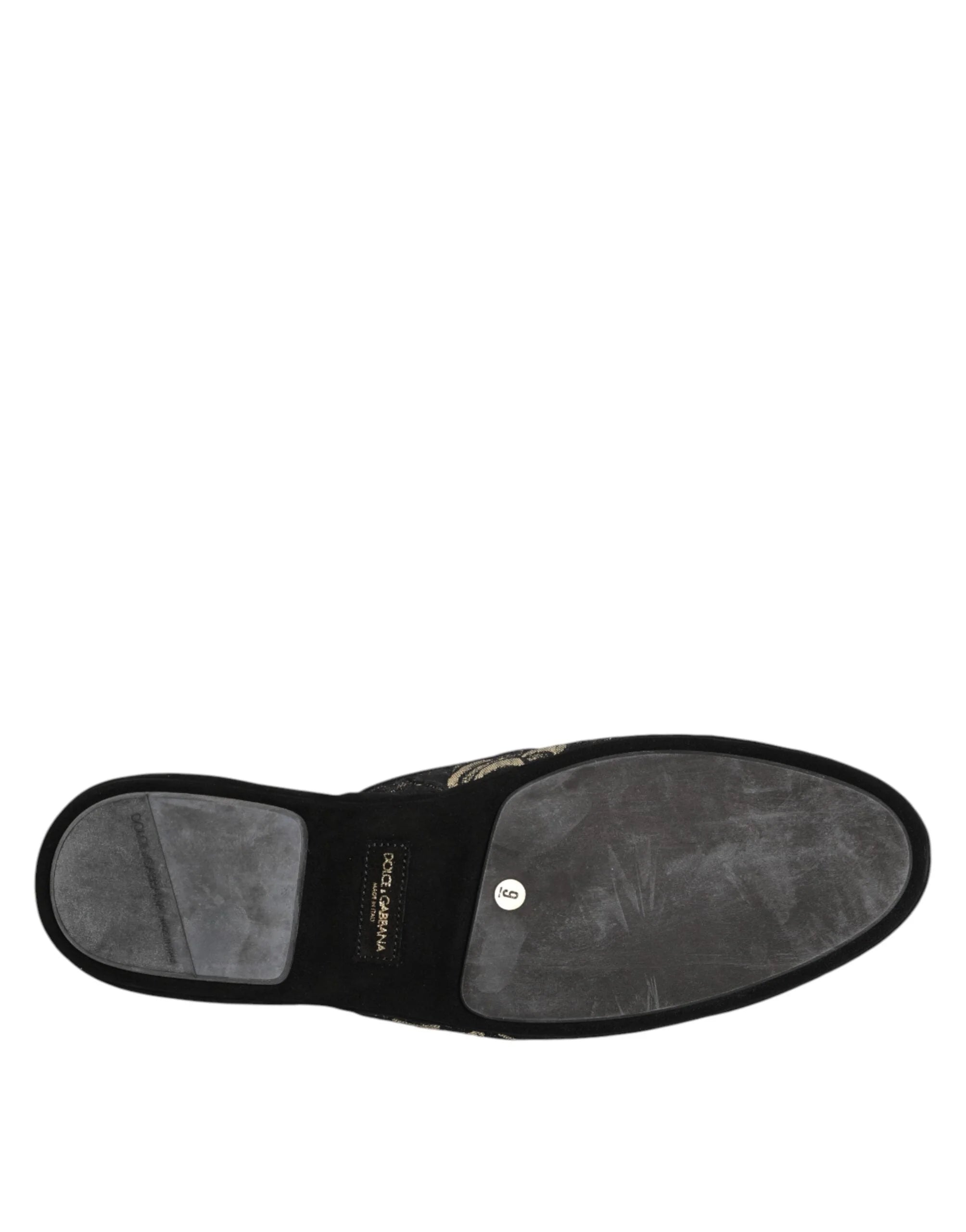Dolce & Gabbana Black Floral Jacquard Slides Slippers Shoes - Sandals