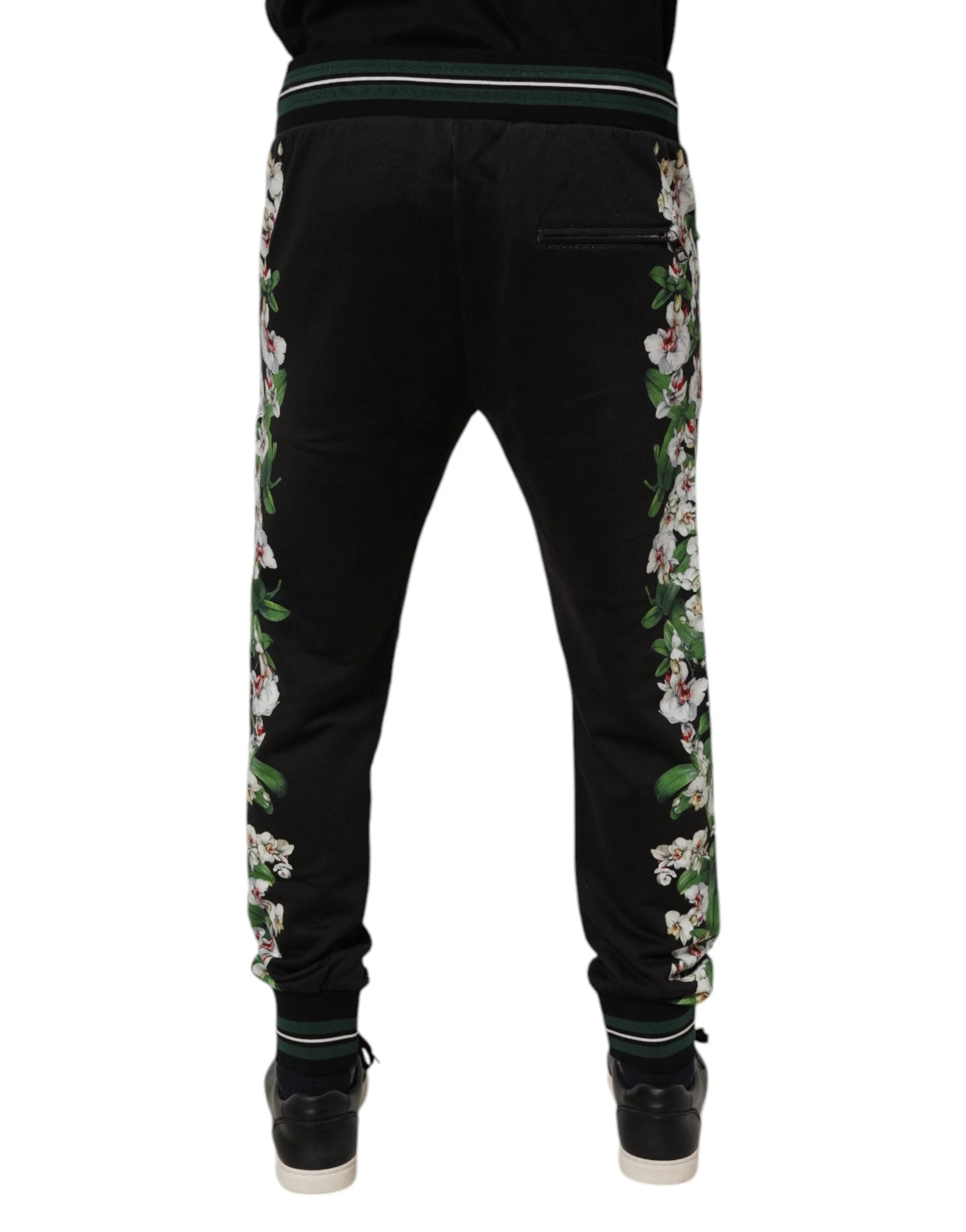 Dolce & Gabbana Black Floral King Men Jogger Sweatpants Pants - IT46 | S - Joggers