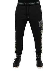 Dolce & Gabbana Black Floral King Men Jogger Sweatpants Pants - IT46 | S - Joggers