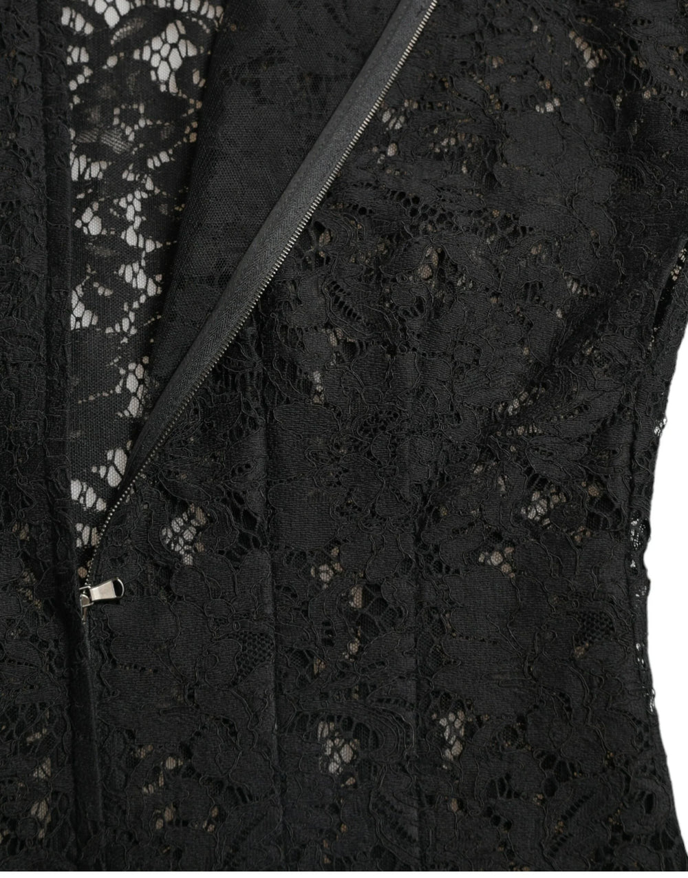 Dolce & Gabbana Black Floral Lace Cotton A-line Mini Dress - IT42|M - Dresses