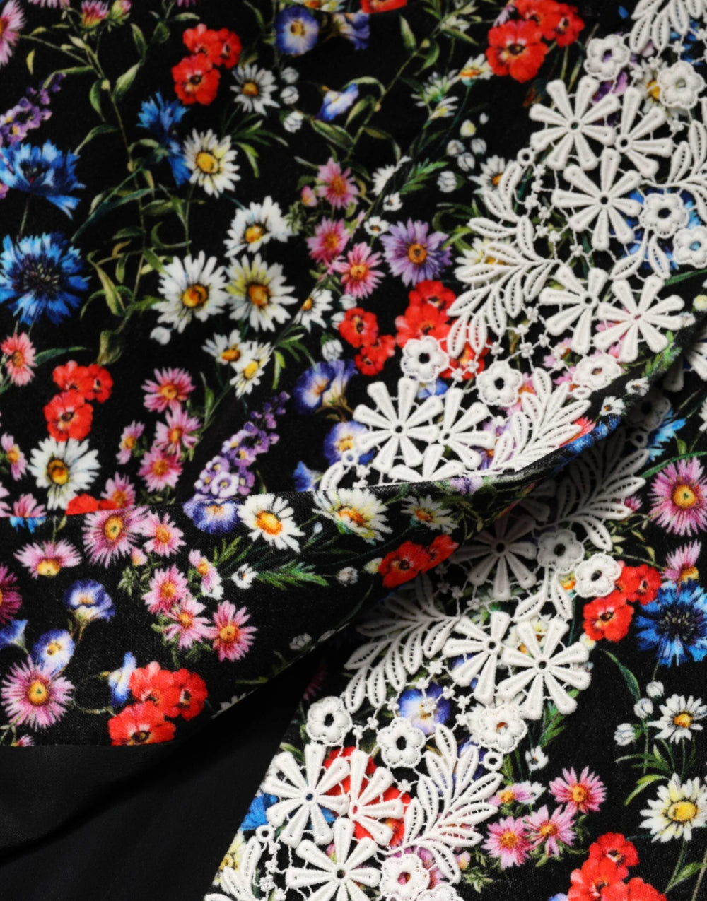 Dolce & Gabbana Black Floral Lace Cotton HighWaist Mini Skirt - IT40|S