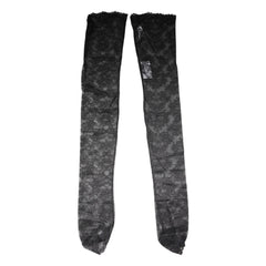 Dolce & Gabbana Black Floral Lace Cotton Stretch Stockings Socks - M