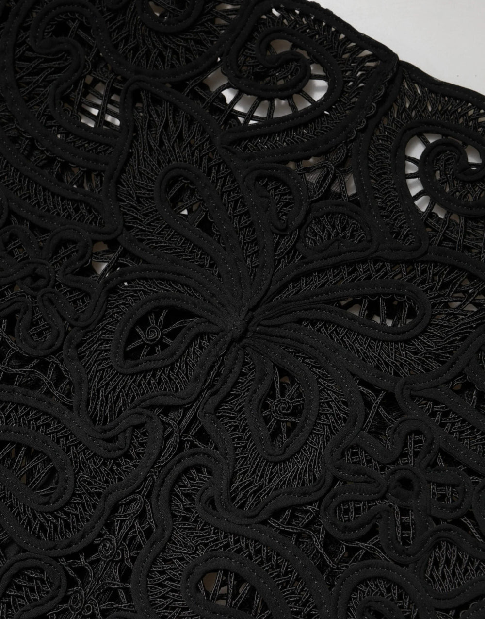 Dolce & Gabbana Black Floral Lace Cropped Coat Jacket - IT36|XXS