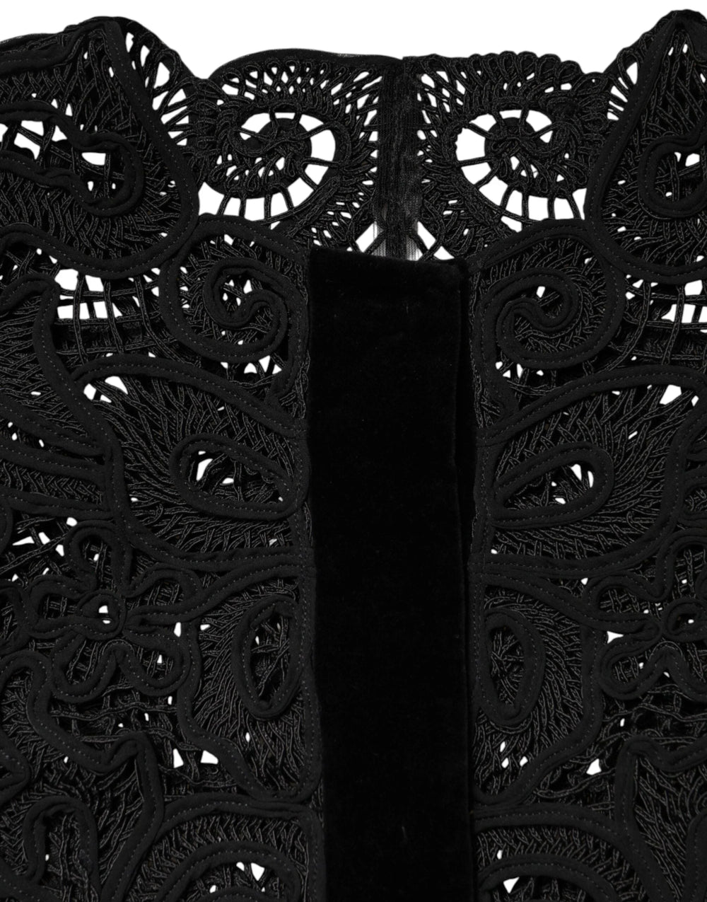 Dolce & Gabbana Black Floral Lace Cropped Coat Jacket - IT36|XXS