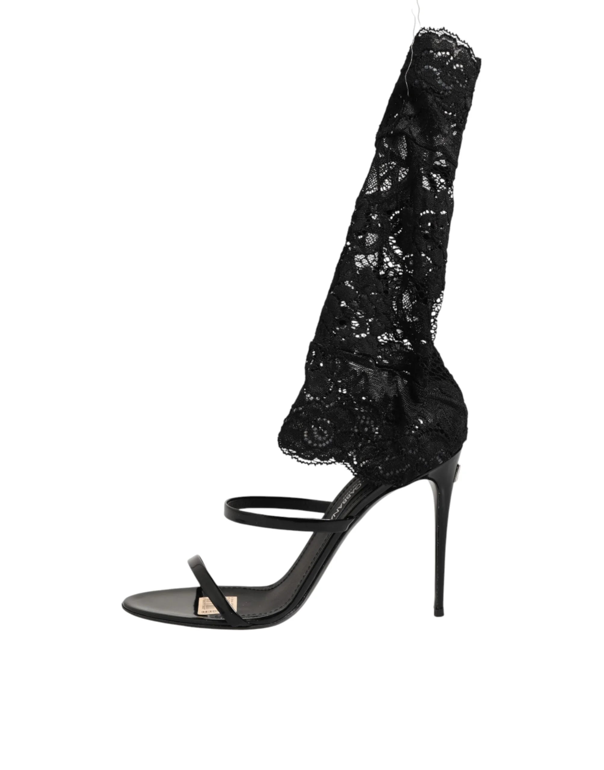 Dolce & Gabbana Black Floral Lace Heels SANDALS Shoes - EU41/US10.5
