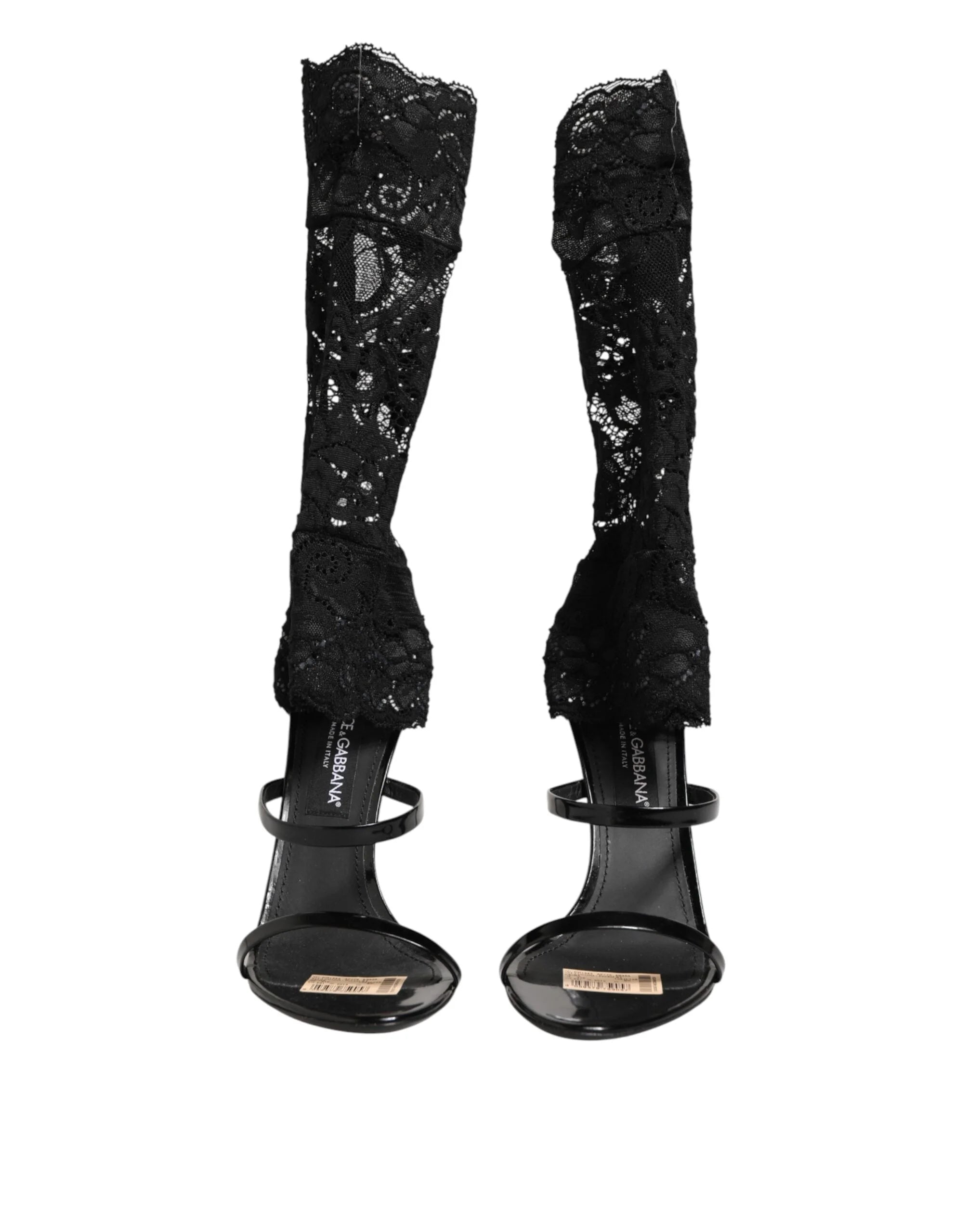 Dolce & Gabbana Black Floral Lace Heels SANDALS Shoes - EU41/US10.5