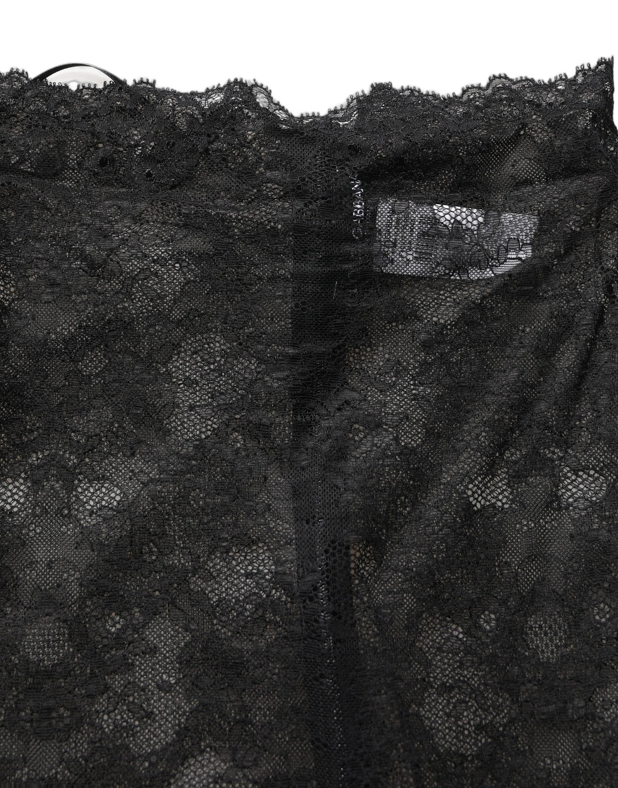 Dolce & Gabbana Black Floral Lace High Waist KneeLength Skirt - IT40|S