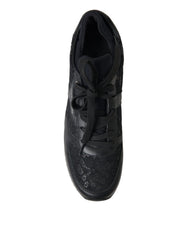 Dolce & Gabbana Black Floral Lace Leather Sneakers Shoes - EU36/US5.5