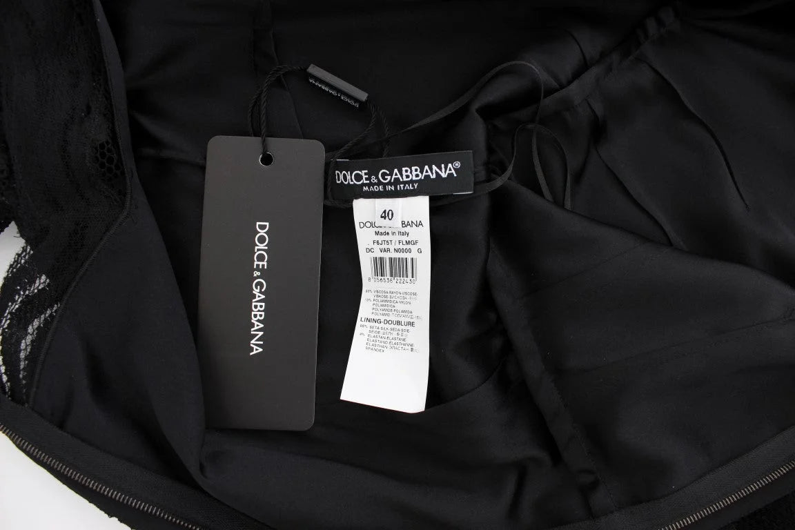 Dolce & Gabbana Black Floral Lace Long Ball Maxi Dress - IT40|S - Dresses