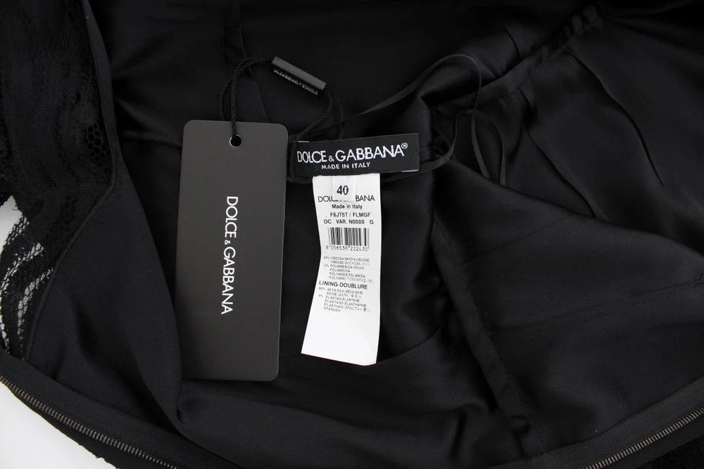 Dolce & Gabbana Black Floral Lace Long Ball Maxi Dress - IT40|S - Dresses