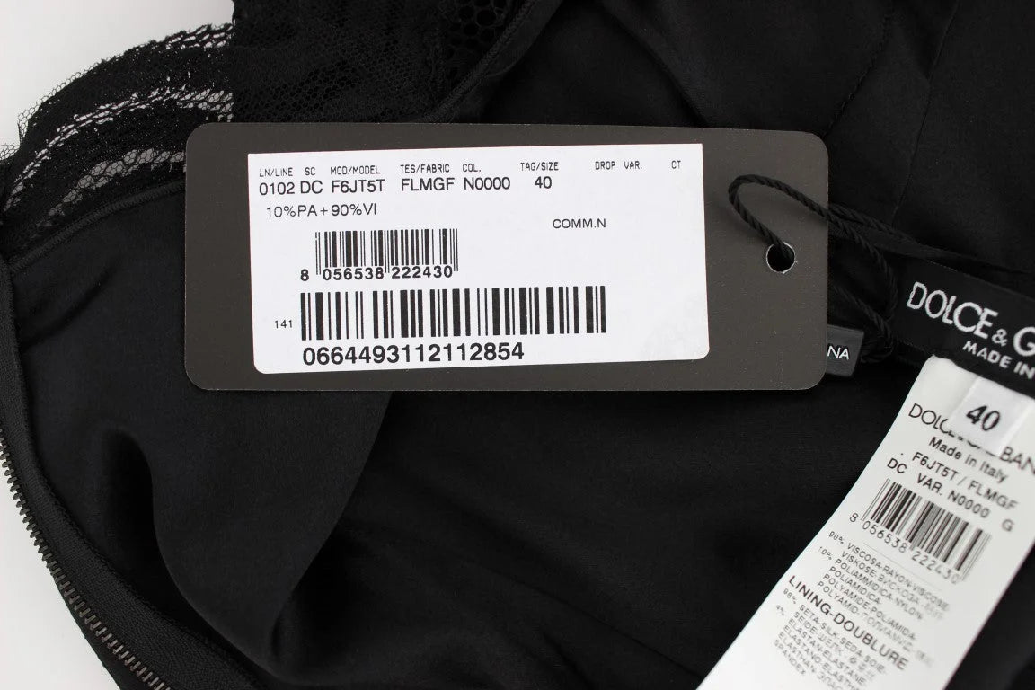 Dolce & Gabbana Black Floral Lace Long Ball Maxi Dress - IT40|S - Dresses