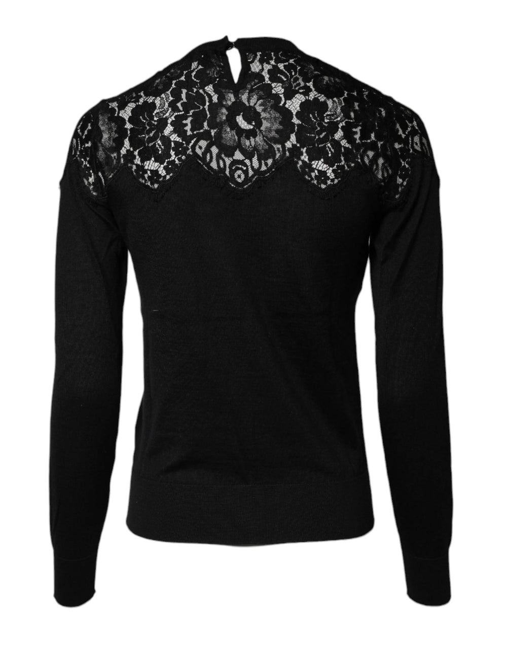 Dolce & Gabbana Black Floral Lace Long Sleeves Blouse Top - IT36|XXS - Blouses