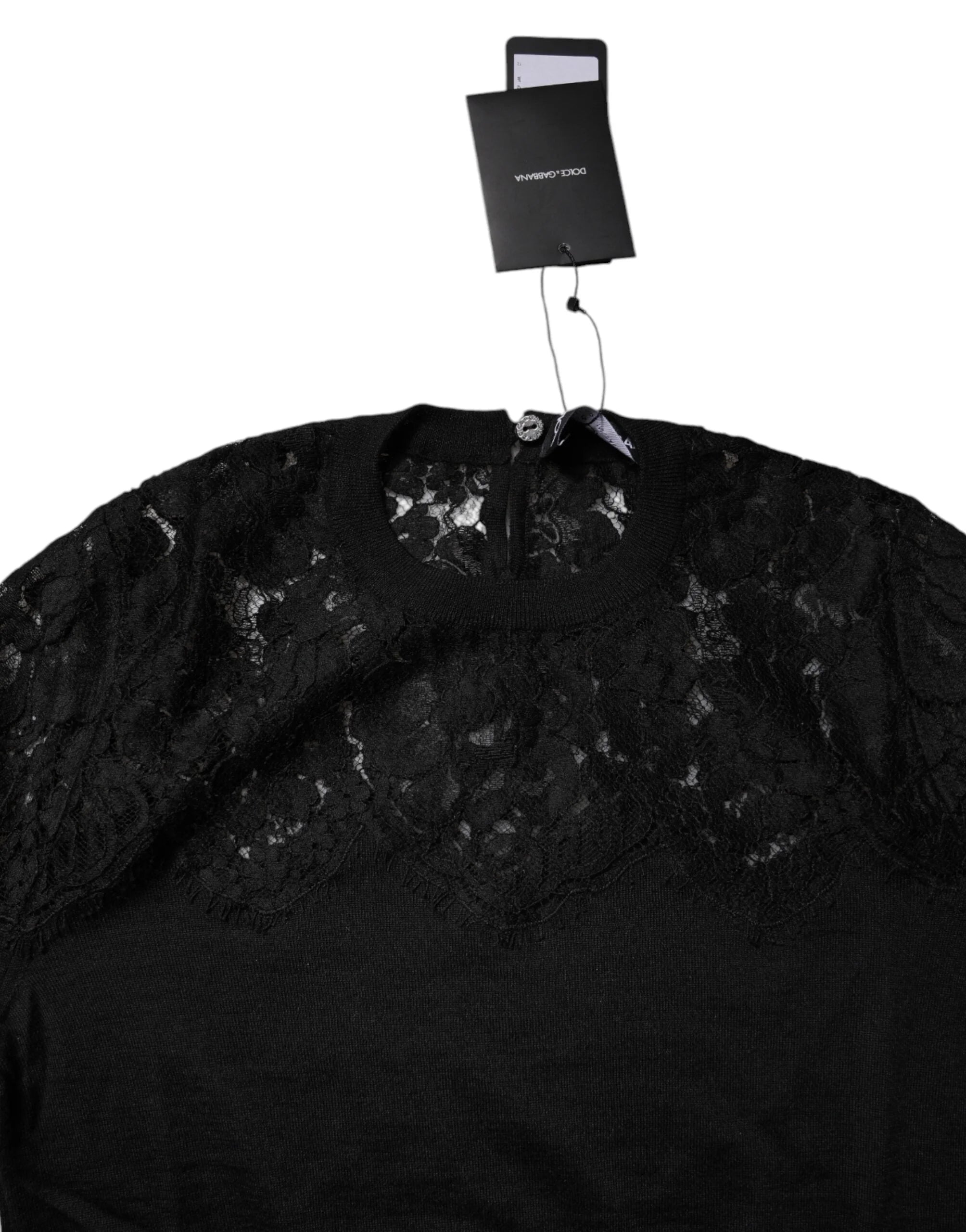 Dolce & Gabbana Black Floral Lace Long Sleeves Blouse Top - IT36|XXS - Blouses