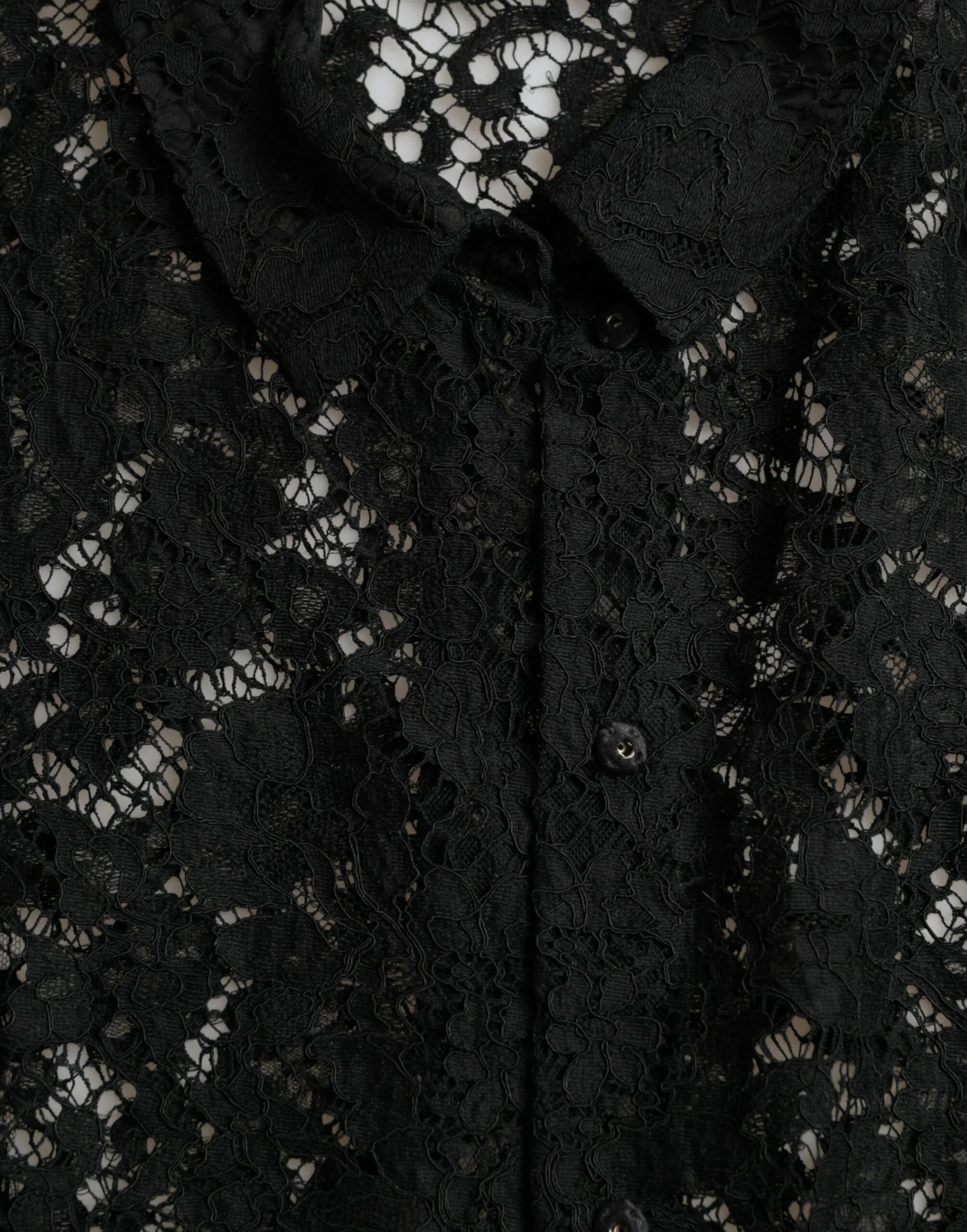 Dolce & Gabbana Black Floral Lace Long Sleeves Blouse Top - IT42|M - Blouses