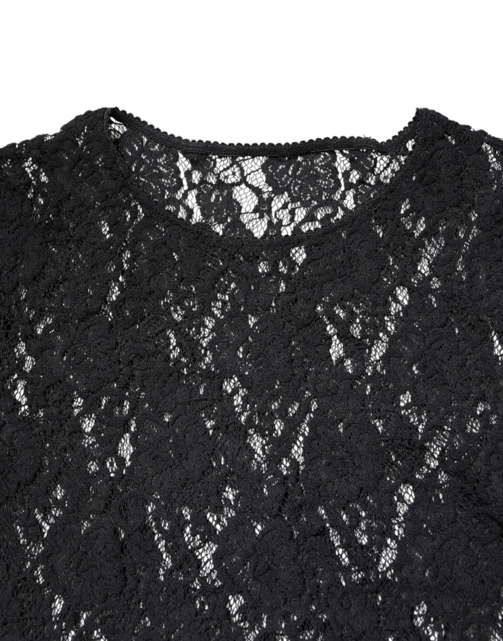 Dolce & Gabbana Black Floral Lace Long Sleeves Pullover Top - IT40|S - Blouses