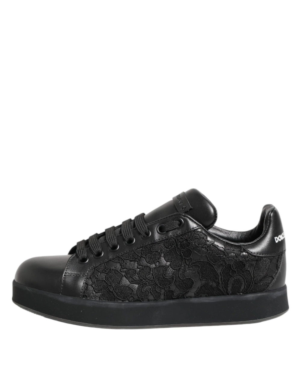 Dolce & Gabbana Black Floral Lace Low Top Sneakers Shoes - EU35/US4.5 - Sneakers