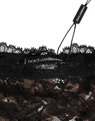 Dolce & Gabbana Black Floral Lace Mesh High Brief Panty Underwear - IT2 | S - Briefs