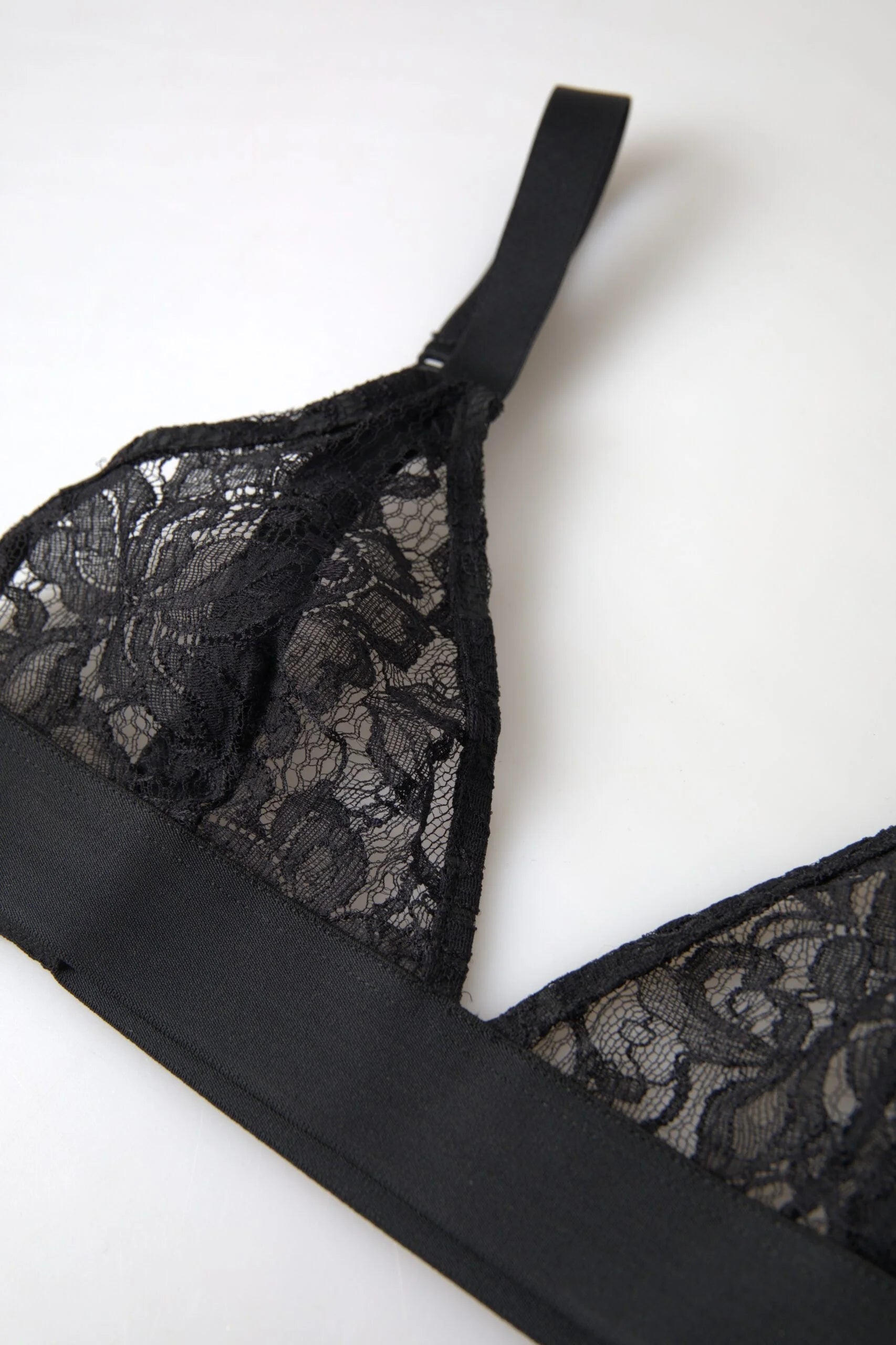 Dolce & Gabbana Black Floral Lace Nylon Stretch Bra Underwear - IT40|S - Bras